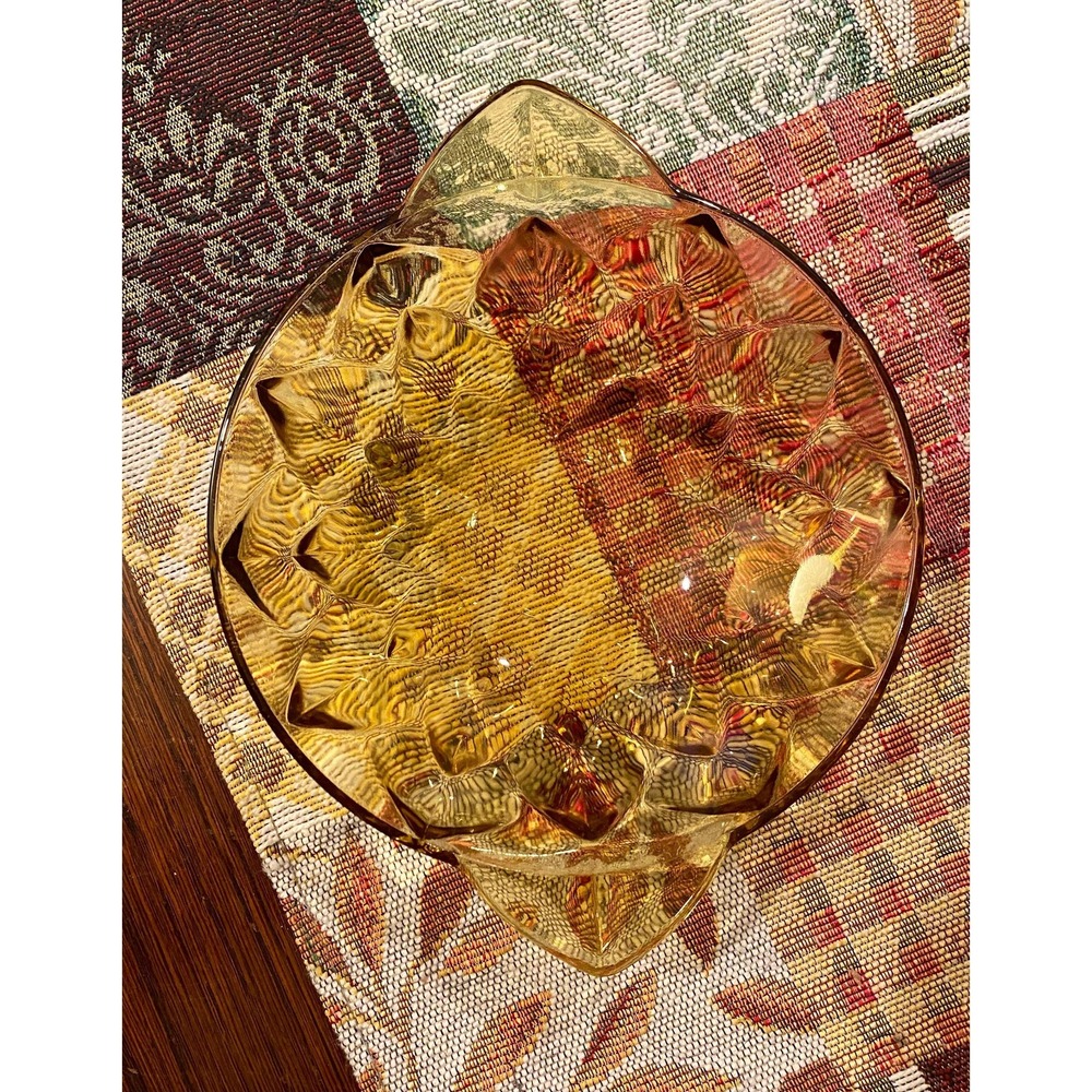 Vintage‎ Amber Depression Glass Candy Dish